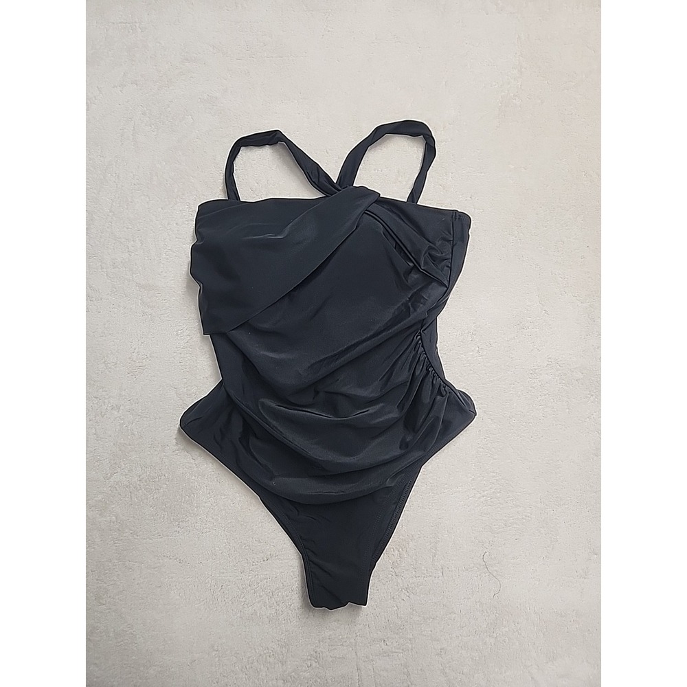 Live Life On The Beach Black Large One Piece Woman's Swimsuit - Size: L- Black